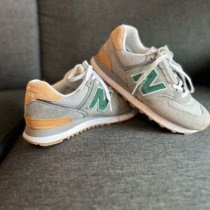New Balance 574 size 7 Grey, Green, Beige